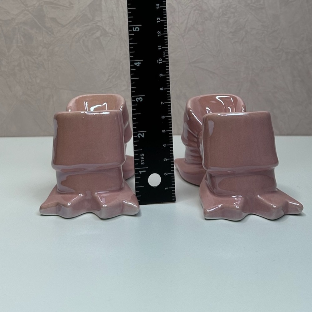 Pink Bow Ceramic Candle Holders - Picture 6 of 9